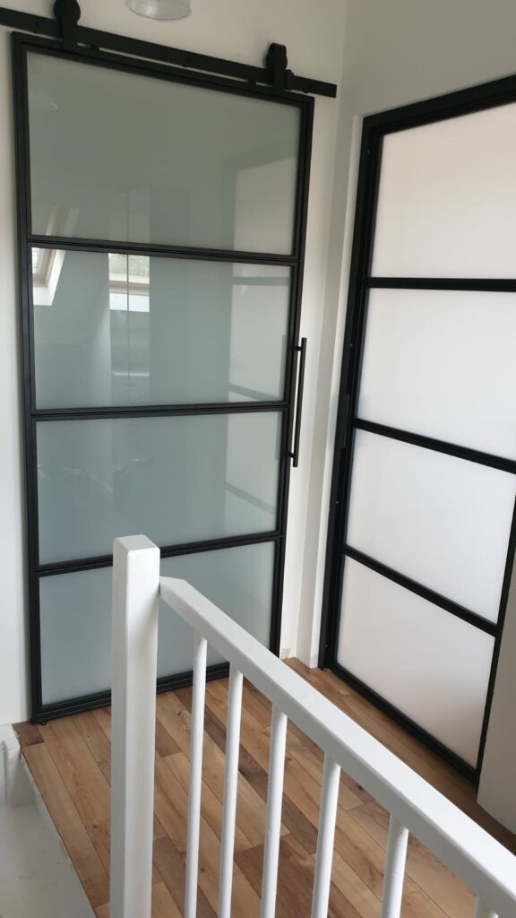 Stalen loft deur met helder glas — Amstyle Lelystad